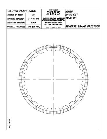 Allomatic 512865 Automatic friction viscous coupling disc 512865
