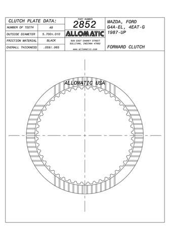 Allomatic 512852 Automatic friction viscous coupling disc 512852