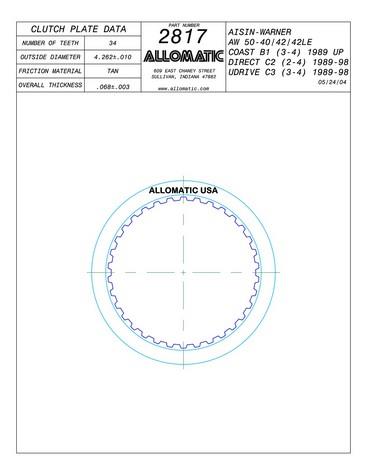 Allomatic 512817 Automatic friction viscous coupling disc 512817