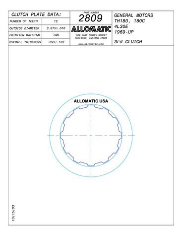 Allomatic 512809 Automatic friction viscous coupling disc 512809