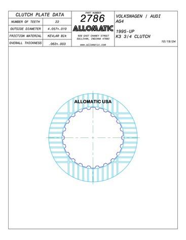 Allomatic 512786 Automatic friction viscous coupling disc 512786