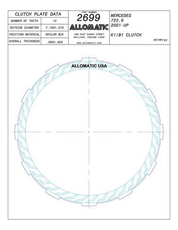 Allomatic 512699 Automatic friction viscous coupling disc 512699
