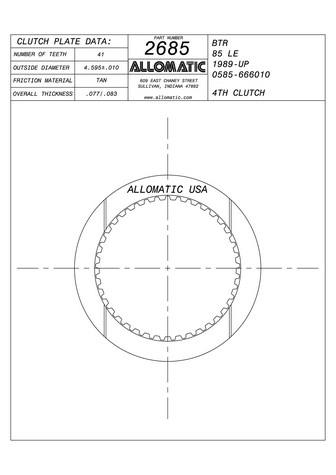 Allomatic 512685 Automatic friction viscous coupling disc 512685