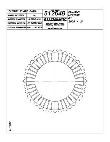 Allomatic 512649 Automatic friction viscous coupling disc 512649