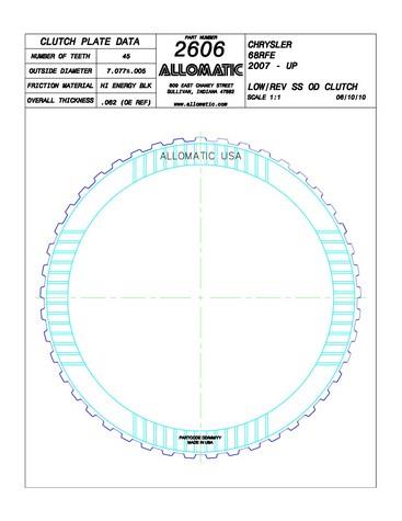 Allomatic 512606 Automatic friction viscous coupling disc 512606