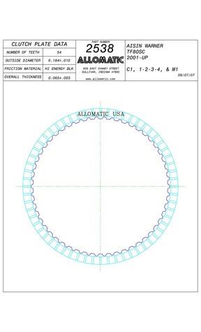 Allomatic 512538 Automatic friction viscous coupling disc 512538