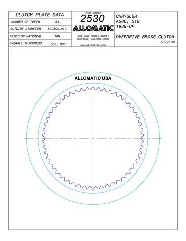 Allomatic 512530 Automatic friction viscous coupling disc 512530