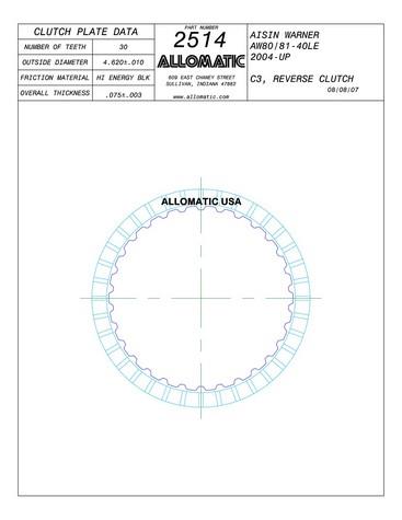 Allomatic 512514 Automatic friction viscous coupling disc 512514