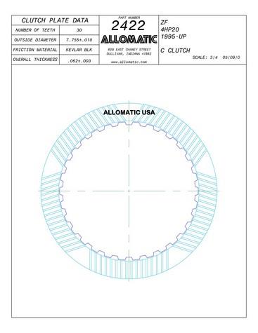 Allomatic 512422 Automatic friction viscous coupling disc 512422