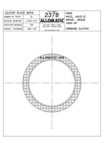 Allomatic 512378 Automatic friction viscous coupling disc 512378