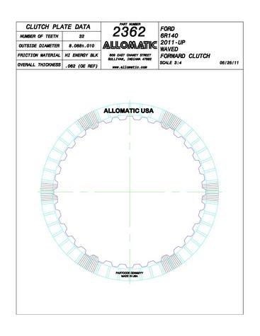 Allomatic 512362 Automatic friction viscous coupling disc 512362