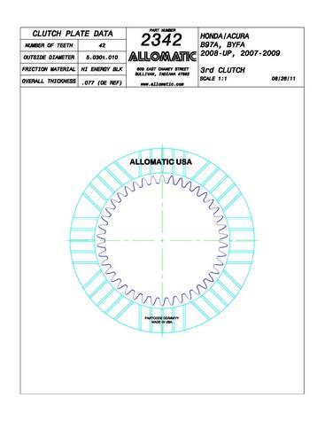 Allomatic 512342 Automatic friction viscous coupling disc 512342