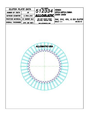 Allomatic 512334 Automatic friction viscous coupling disc 512334