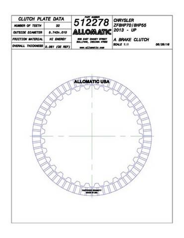 Allomatic 512278 Automatic friction viscous coupling disc 512278