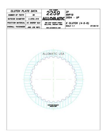 Allomatic 512259 Automatic friction viscous coupling disc 512259