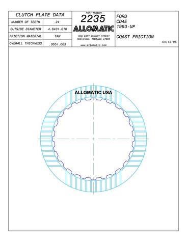 Allomatic 512235 Automatic friction viscous coupling disc 512235