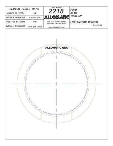 Allomatic 512218 Automatic friction viscous coupling disc 512218