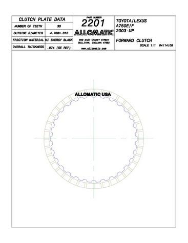 Allomatic 512201 Automatic friction viscous coupling disc 512201