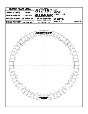 Allomatic 512181 Automatic friction viscous coupling disc 512181