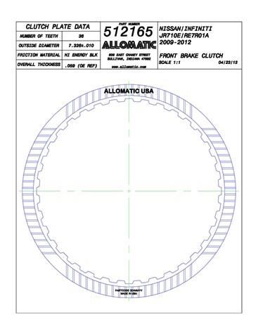 Allomatic 512165 Automatic friction viscous coupling disc 512165