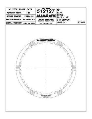 Allomatic 512127 Automatic friction viscous coupling disc 512127