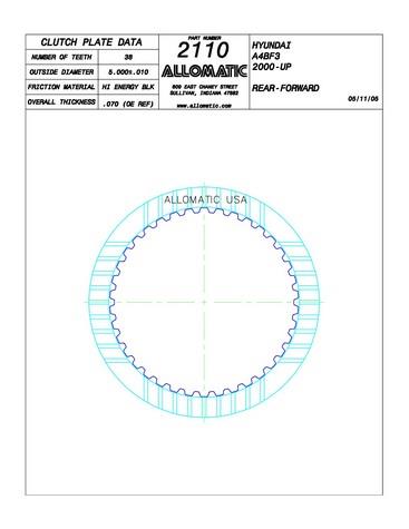 Allomatic 512110 Automatic friction viscous coupling disc 512110