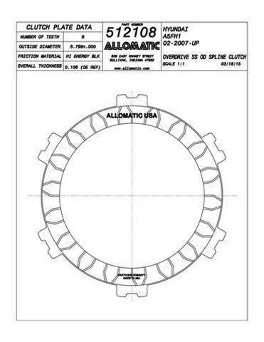 Allomatic 512108 Automatic friction viscous coupling disc 512108