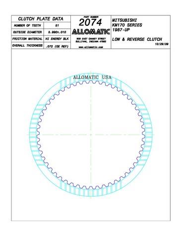 Allomatic 512074 Automatic friction viscous coupling disc 512074