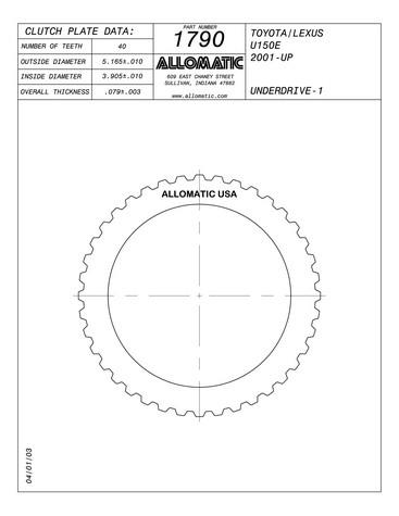 Allomatic 511790 Automatic viscous coupling disc, automatic transmission 511790