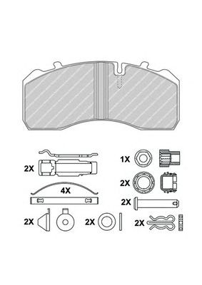 Mercedes A 000 421 07 11 Mounting kit brake pads A0004210711