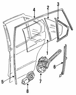 51341960908 BMW Glass side window
