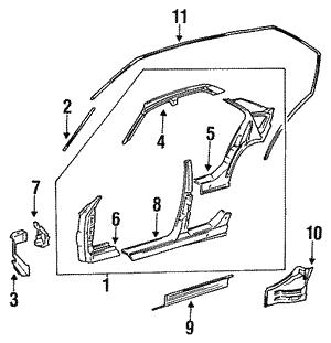 BMW 41 21 8 224 770 Center Pillar 41218224770 41218224770 BMW Center Pillar