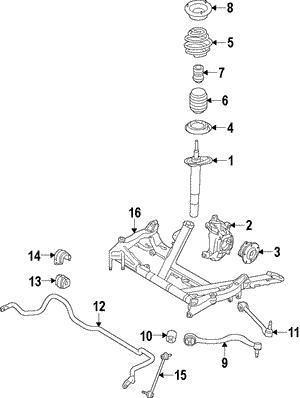 BMW 31 31 6 873 744 FRONT RIGHT SPRING STRUT:313510 31316873744