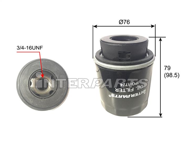 Interparts filter IPO-1724 Oil Filter IPO1724