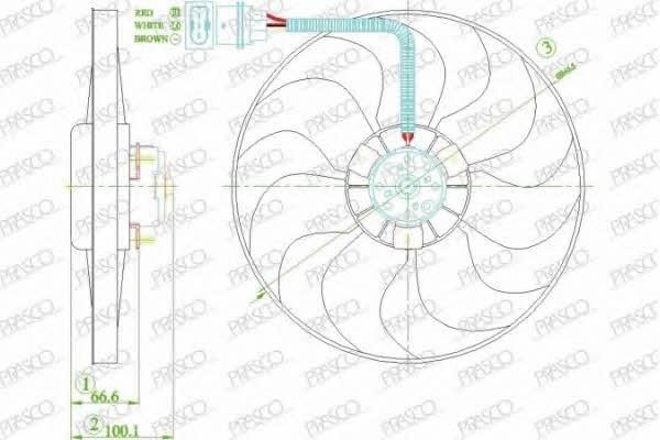 Prasco AD0163300 Hub, engine cooling fan wheel AD0163300
