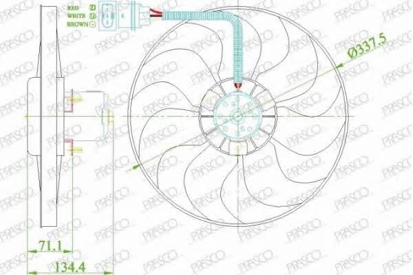 Prasco AD0163320 Hub, engine cooling fan wheel AD0163320