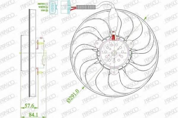 Prasco AD0163310 Hub, engine cooling fan wheel AD0163310