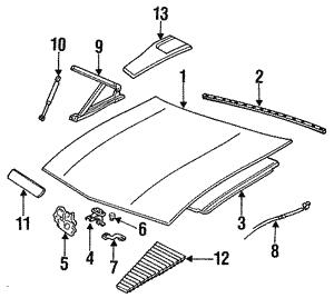 14019157 General Motors Hood shock absorber