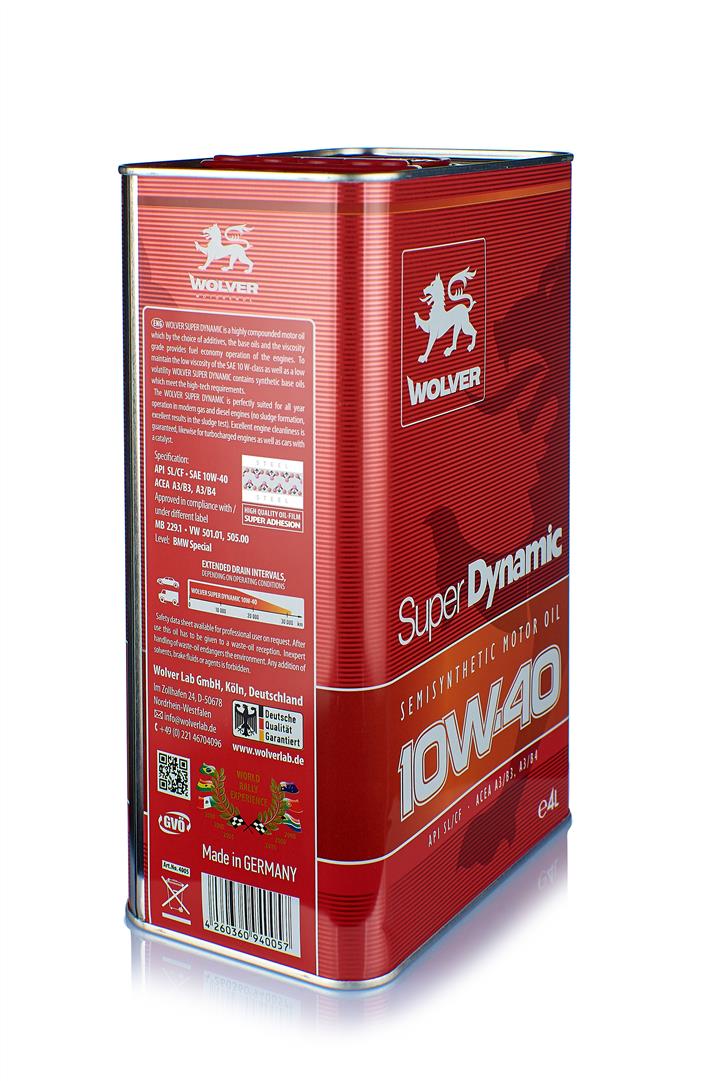 Engine oil Wolver Super Dynamic 10W-40, 4 l Wolver 4260360940057