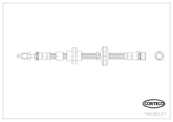 Flexible brake pipe Renault Laguna: 19036537 Corteco Brake Hose