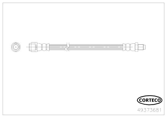 Flexible brake line Mercedes: 49373681 Corteco Brake Hose