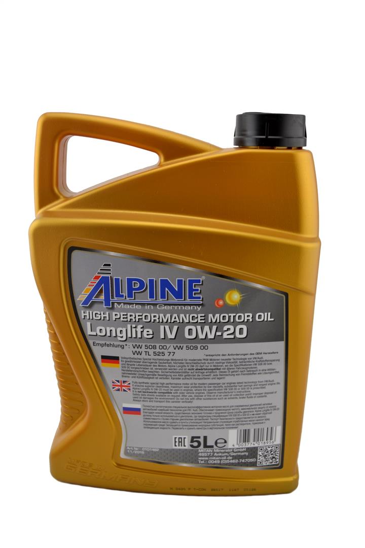 Engine oil AlpineOil Longlife IV 0W-20, 5L AlpineOil 0101462