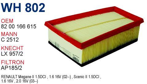 Wunder WH802 Air filter WH802