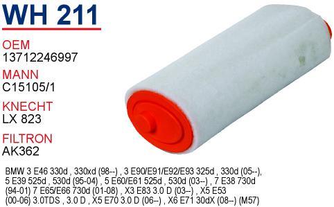 Wunder WH211 Air filter WH211