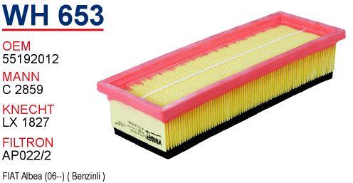 Wunder WH653 Air filter WH653