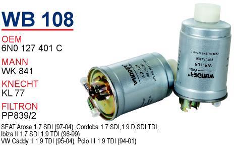 Wunder WB-108 Fuel filter WB108