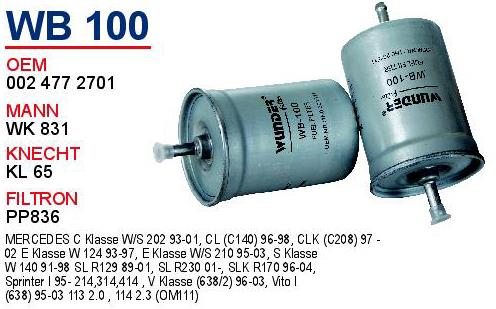 Wunder WB-100 Fuel filter WB100