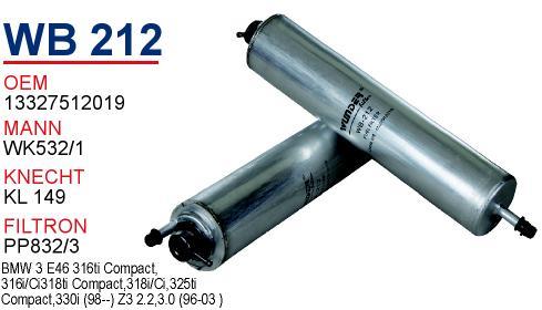 Wunder WB-212 Fuel filter WB212
