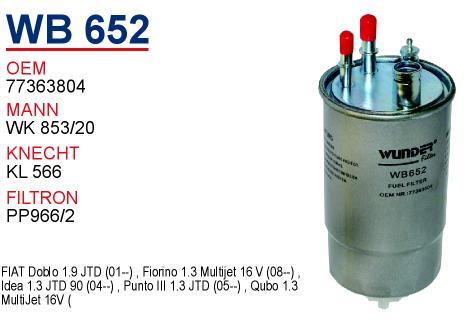 Wunder WB-652 Fuel filter WB652
