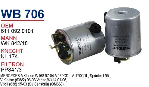 Wunder WB-706 Fuel filter WB706